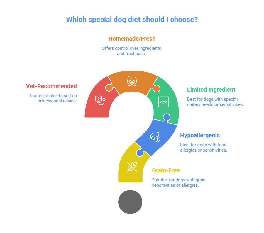 7 Must-Know Special Diets for Dogs in 2025 1 discussing Special diets for dogs and ingredients with veterinarian for allergy relief