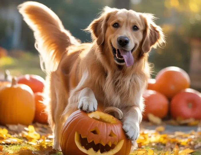 Happy dog enjoying pumpkin – Ultimate 2025 guide to feeding pumpkin to dogs